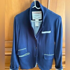 Anthropologie Navy Knit Blazer